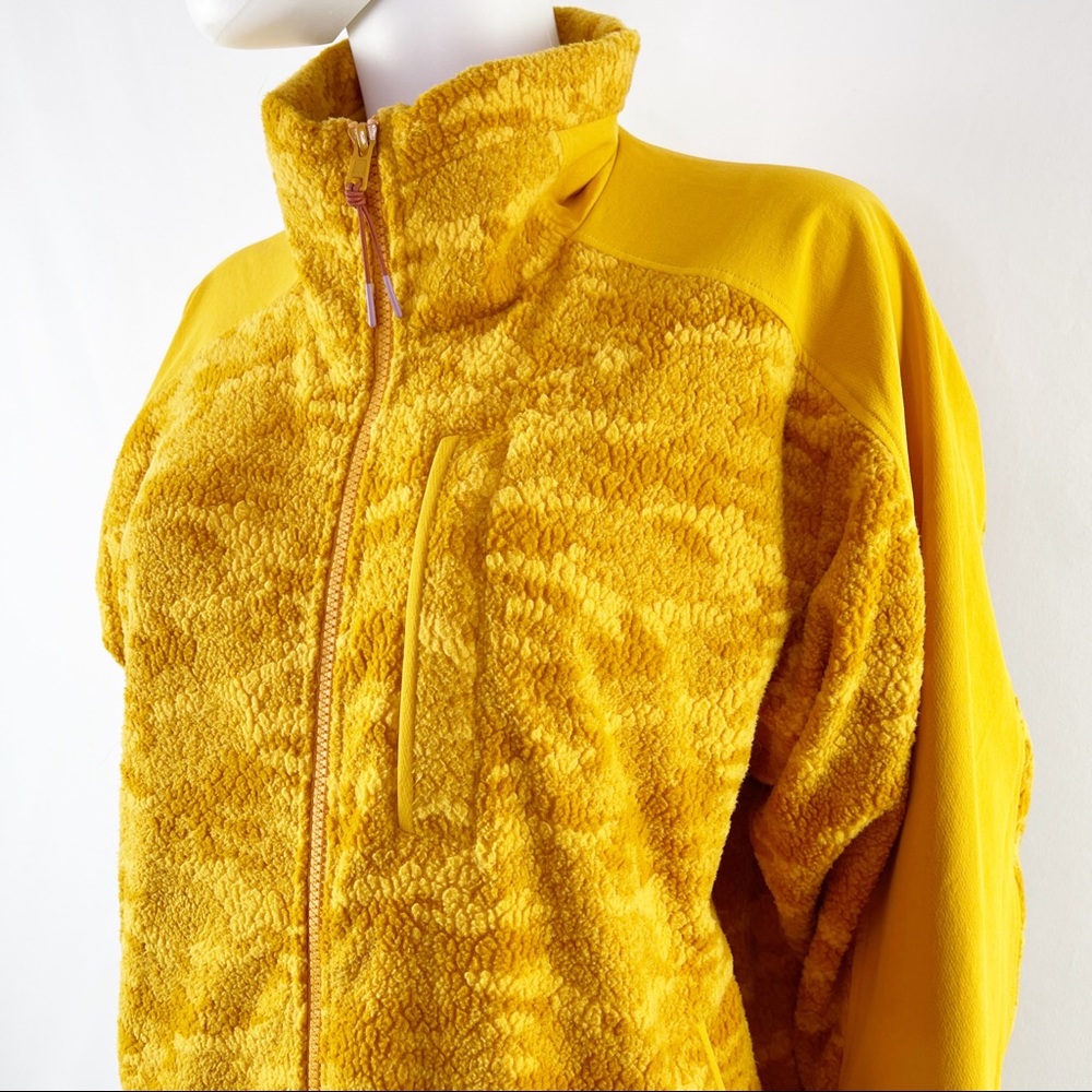 NEW Outdoor Voices Size L Mustard Yellow Fleece Full Zip Jacket in Cider Cloud - Picture 6 of 12